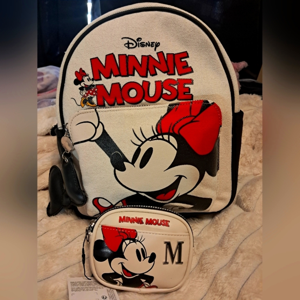 Primark Disney Minnie Mouse Kids Backpack With FREE Monogramed Wallet